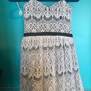 Black and White Crochet Dress